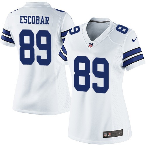 Women's Limited Gavin Escobar Nike Jersey White Road - #89 NFL Dallas Cowboys